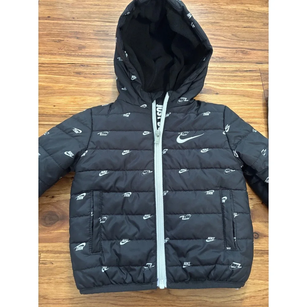 Nike Baby Boy 3pc Bundle Puffer Jacket and Gray Tracksuit Set 18M